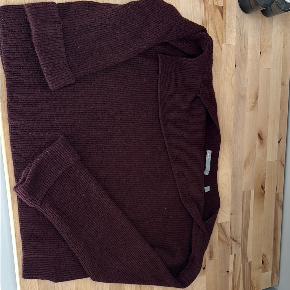 Vince Women's Burgundy Cowl Neck Sweater 100% cashmere